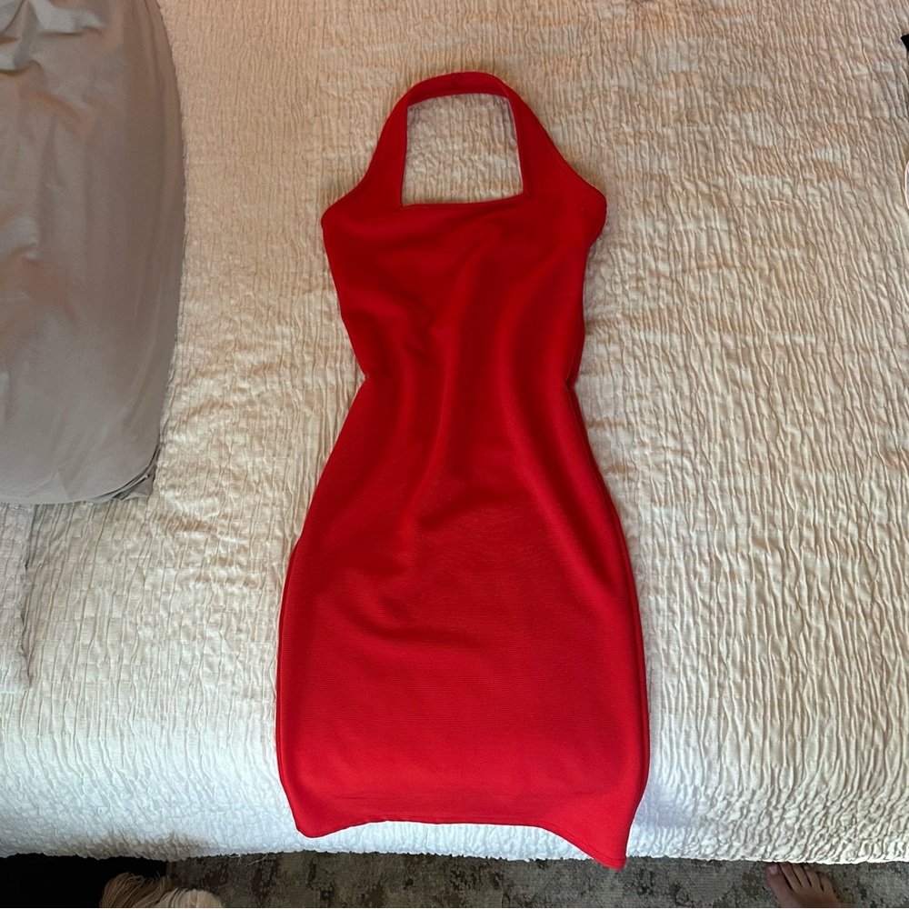 Caution To The Wind Red Halter Bodycon Dress
